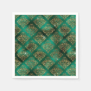 Serviette En Papier Gold Noël Vacances en métal Damas