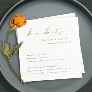 Serviette En Papier Gold Script Black White Mariage Fun Fun Fun Fun