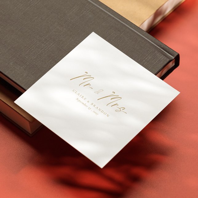 Serviette En Papier Gold Standard ! M. moderne & Mme Mariage Napkins (Gold Standard! Modern Mr. & Mrs. Wedding Napkins)