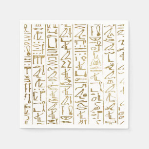 Serviette En Papier Gold & White Egypt Glam Modern Chic Party
