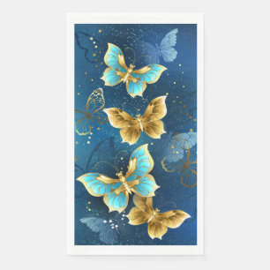 Serviette En Papier Golden butterflies