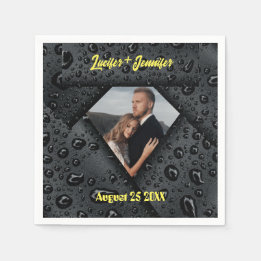 Serviette En Papier Golden Diamond Moderne Élégant Mariage Personnalis