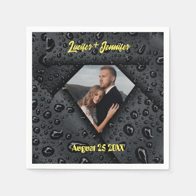 Serviette En Papier Golden Diamond Moderne Élégant Mariage Personnalis (Devant)