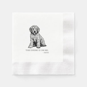 Serviette En Papier Golden Doodle Cocktail Napkin