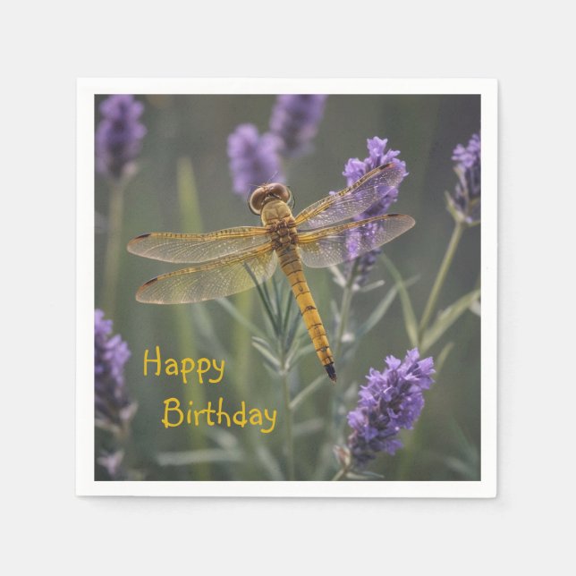 Serviette En Papier Golden Dragonfly (Devant)