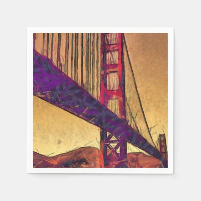 Serviette En Papier Golden gate (Devant)