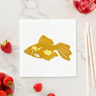 Serviette En Papier Golden Guppy Fish Cute Tropical Aquarium Fish