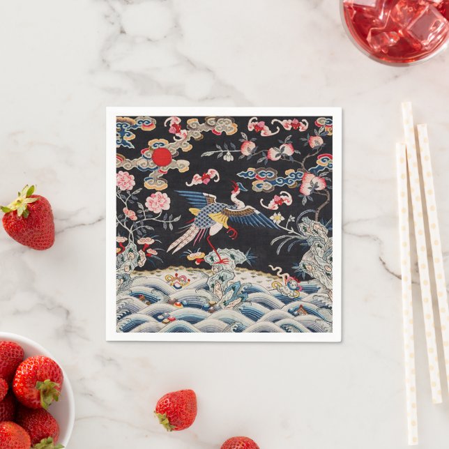 Serviette En Papier Golden Pheasty & Quing Dynasty /Chine impériale (En situation)