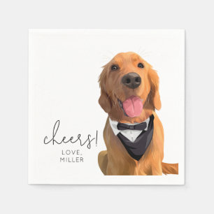 Serviette En Papier Golden Retriever chien animal Mariage boisson Napk