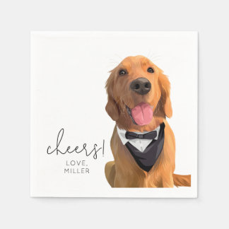 Serviette En Papier Golden Retriever chien animal Mariage boisson Napk