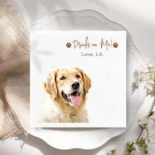 Serviette En Papier Golden Retriever Chien Boissons Personnalisées Sur