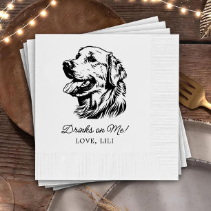 Serviette En Papier Golden Retriever Chien Boissons Personnalisées Sur