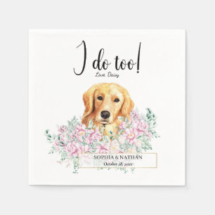 Serviette En Papier Golden Retriever Chien Mariage Cocktail Napkins