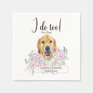 Serviette En Papier Golden Retriever Chien Mariage Cocktail Napkins