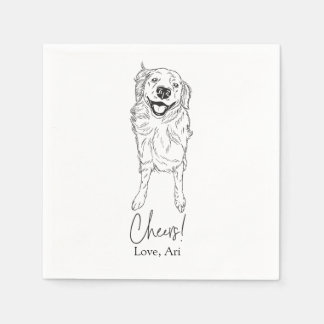 Serviette En Papier Golden Retriever Cocktail Napkin Chien Mariage
