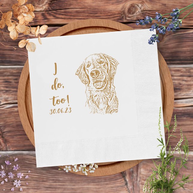 Serviette En Papier Golden Retriever Dog I Do Too Custom Cocktail (Créateur téléchargé)