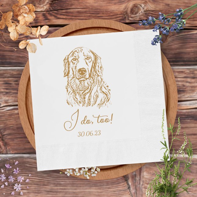 Serviette En Papier Golden Retriever Dog I Do Too Custom Cocktail (Créateur téléchargé)