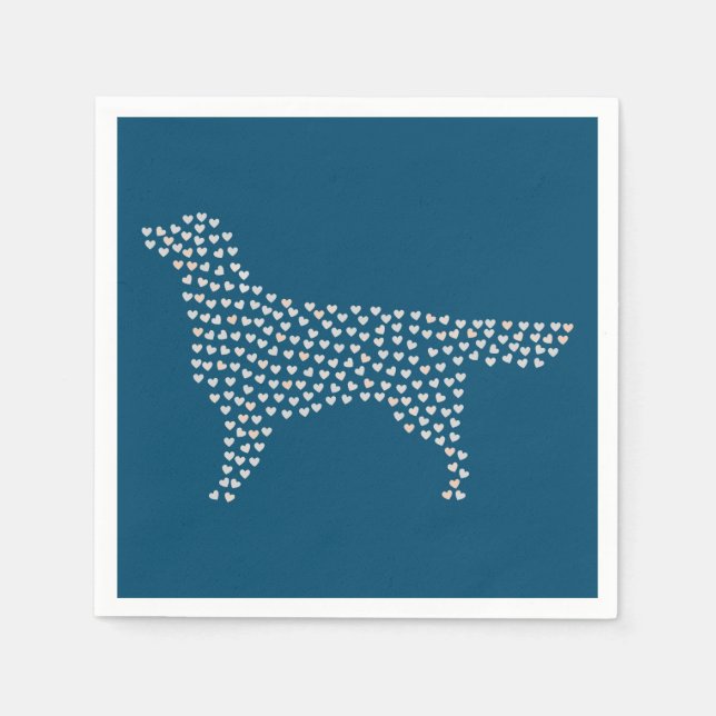 Serviette En Papier Golden Retriever Hearts (Devant)