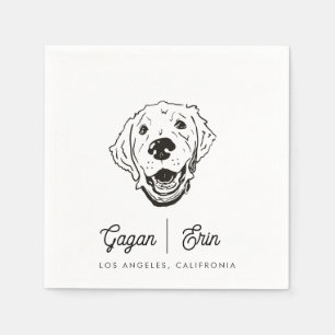 Serviette En Papier Golden Retriever Mariage Cocktail napkin
