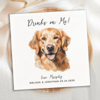 Golden Retriever Modern Chien Mariage Cocktail