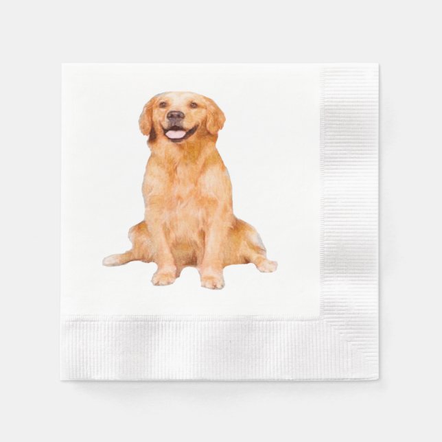 Serviette En Papier Golden Retriever Sitting (Devant)