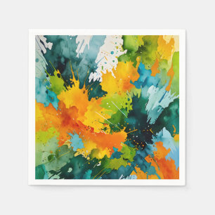 Serviette En Papier Golden Splash & Emerald Waves