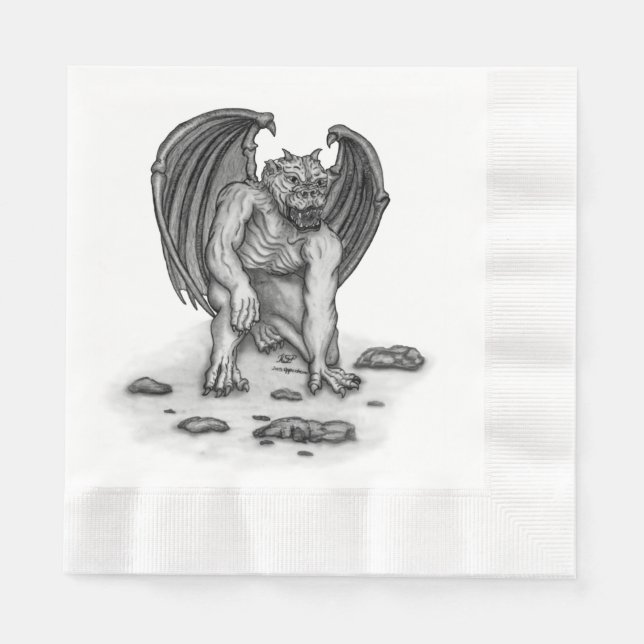 Serviette En Papier Golem Gargoyle (Devant)