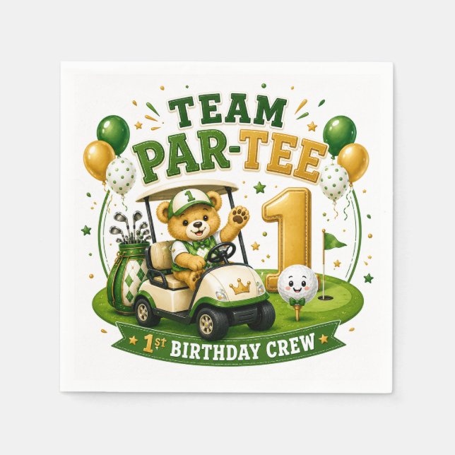 Serviette En Papier Golf 1er Anniversaire  (Devant)