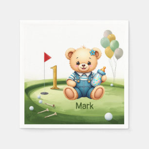 Serviette En Papier Golf 1er anniversaire golfeur d'un an avec numéro