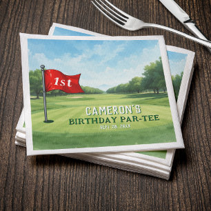 Serviette En Papier Golf 1er Anniversaire Trou De Fête En Un