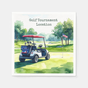 Serviette En Papier Golf 4 juillet Jour de l'Indépendance avec voiture