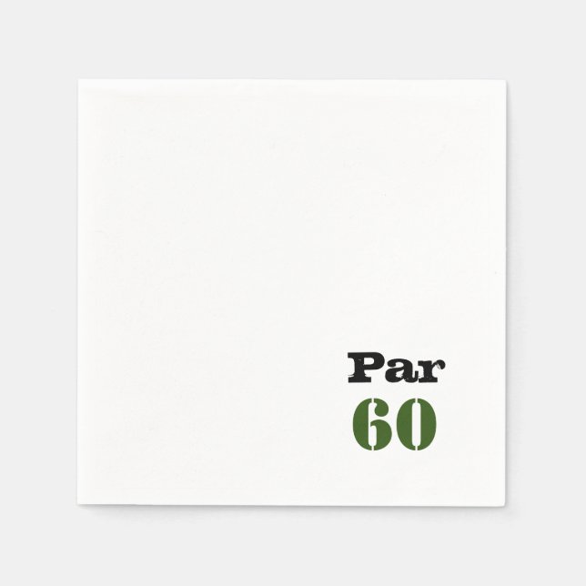 Serviette En Papier Golf 60e anniversaire Par tee Golfer Party (Devant)