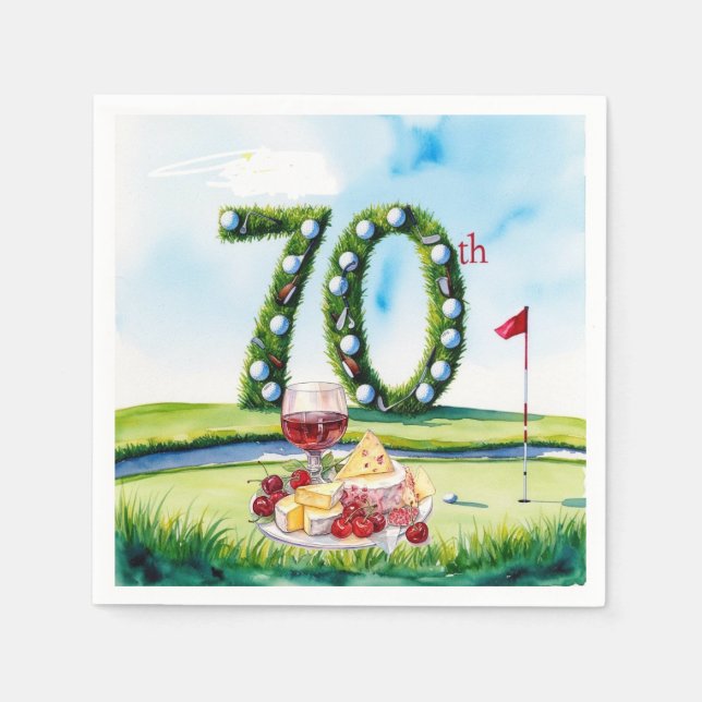 Serviette En Papier Golf 70th Birthday for golfer  (Devant)