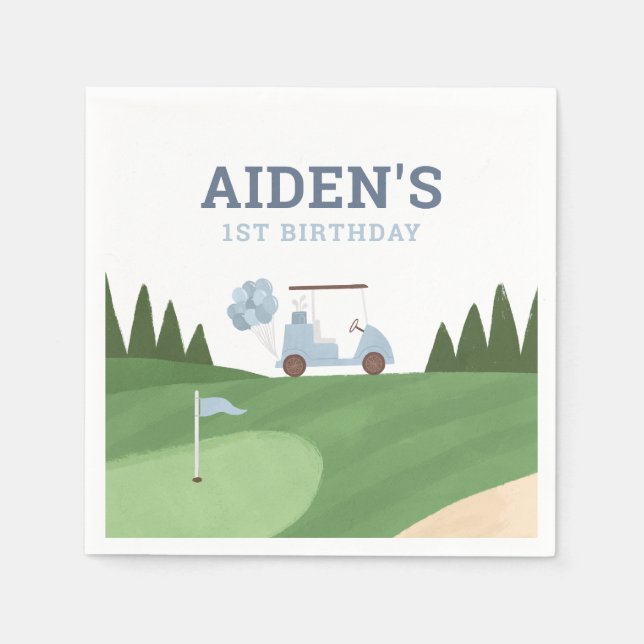 Serviette En Papier Golf Anniversaire (Devant)