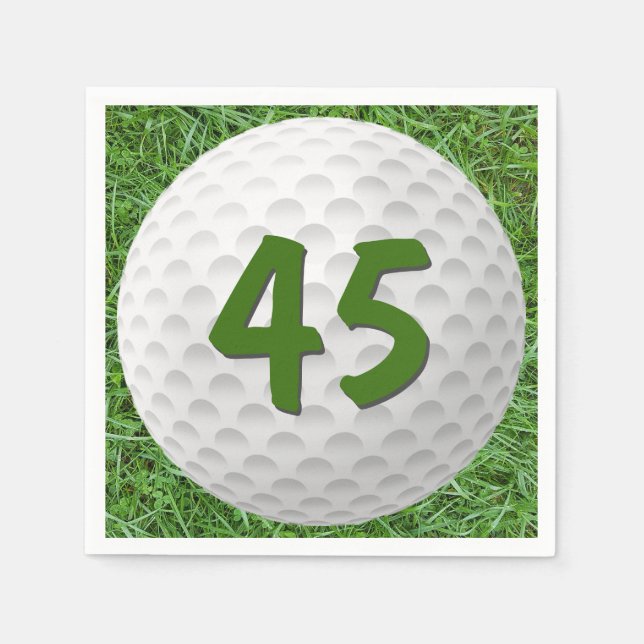 Serviette En Papier Golf Ball 45e Anniversaire serviettes (Devant)