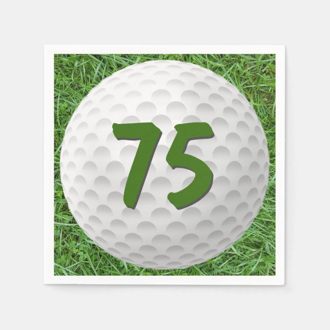 Serviette En Papier Golf Ball 75e Anniversaire serviettes (Devant)