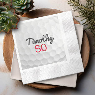 Serviette En Papier Golf Ball Anniversaire - 50e ou autre année