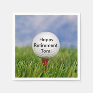 Serviette En Papier Golf Ball sur tee pour la retraite