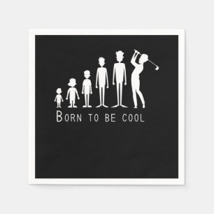 Serviette En Papier Golf Born To Be Cool Golf Player Sport Poison
