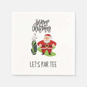 Serviette En Papier Golf Christmas Let’s Par tee avec le Père Noël
