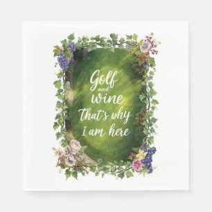 Serviette En Papier Golf et fête du vin pour golfeurs