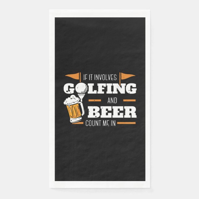 Serviette En Papier Golf Golfer Bière Boire Golf Course (Devant)