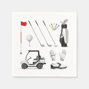 Serviette En Papier Golf Golfing