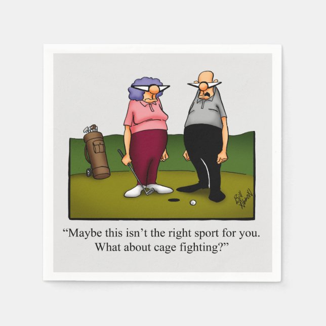 Serviette En Papier Golf Humour Cocktail Party Napkins (Devant)