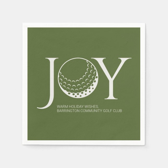Serviette En Papier Golf Joy & Peace Green Christmas (Devant)