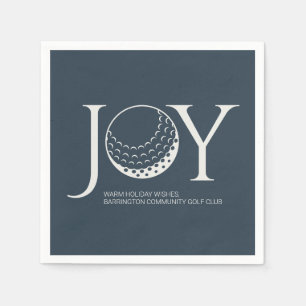 Serviette En Papier Golf Joy & Peace Navy Blue Christmas