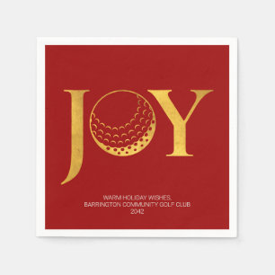 Serviette En Papier Golf Joy & Peace Red Christmas