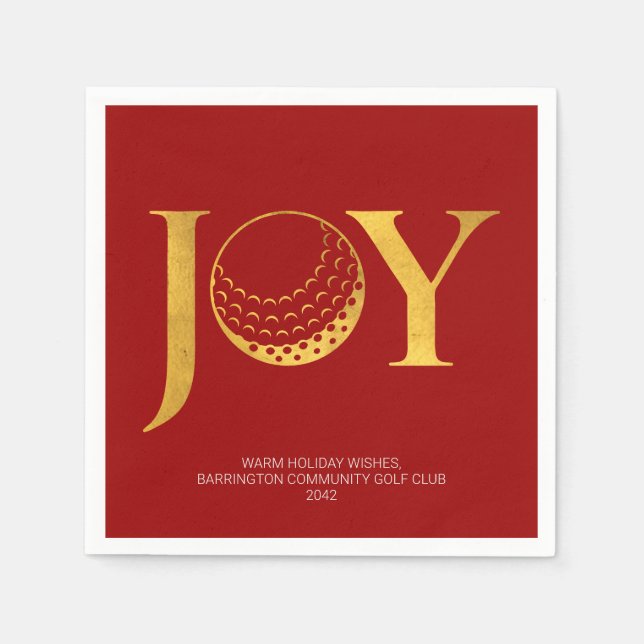 Serviette En Papier Golf Joy & Peace Red Christmas (Devant)