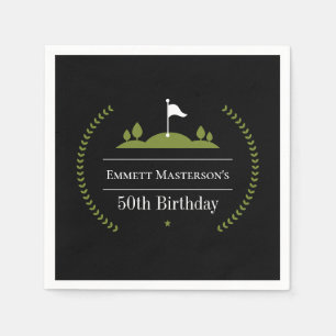 Serviette En Papier Golf moderne 50e Anniversaire Golf