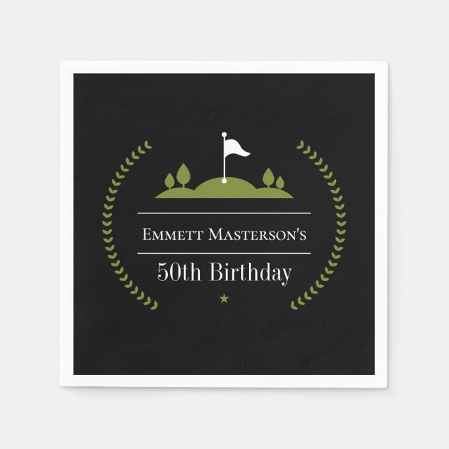 Serviette En Papier Golf moderne 50e Anniversaire Golf (Devant)